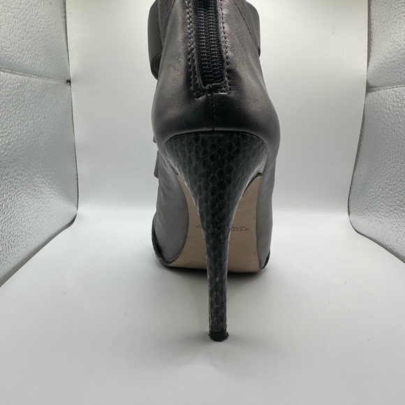 WHBM Leather Caged Peep Toe Heel, Gunmetal - Picture 8 of 11